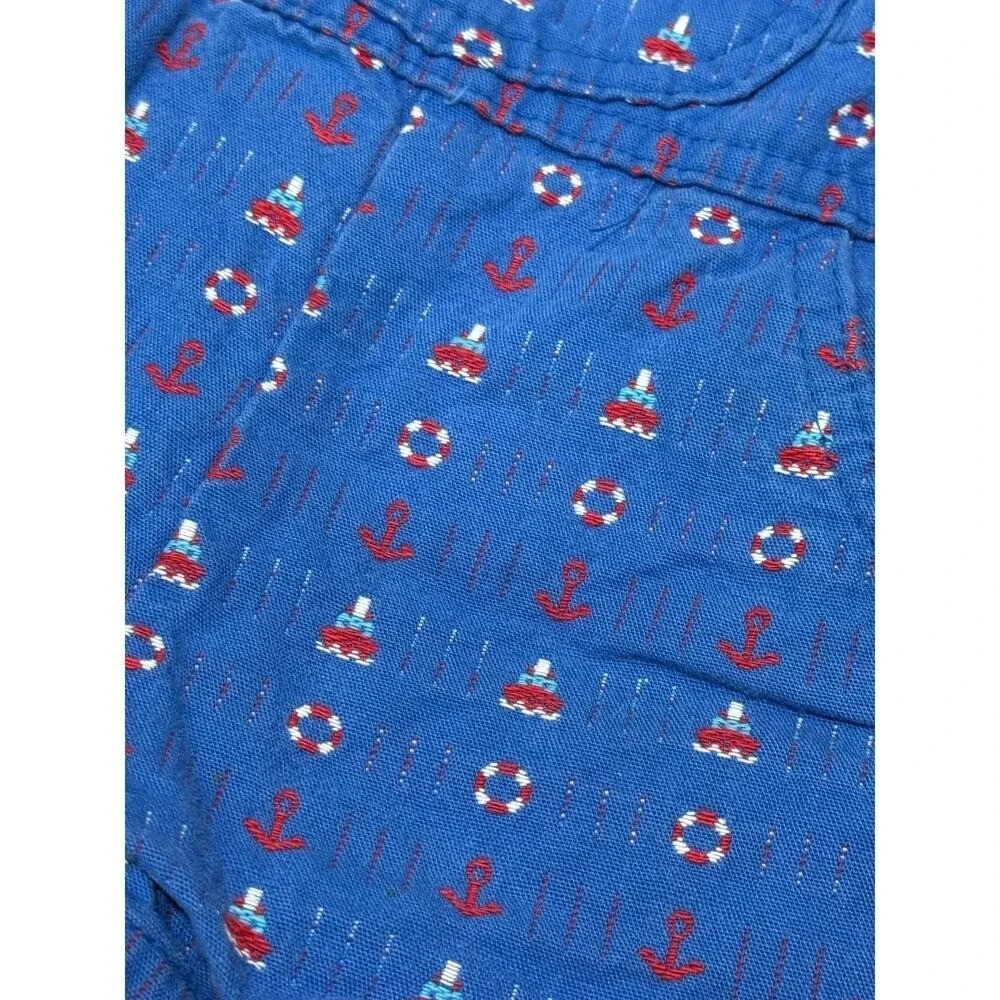 Vintage OshKosh B'gosh Sailor Nautical Shortalls 6-9 Mos‎ Romper Vestback USA